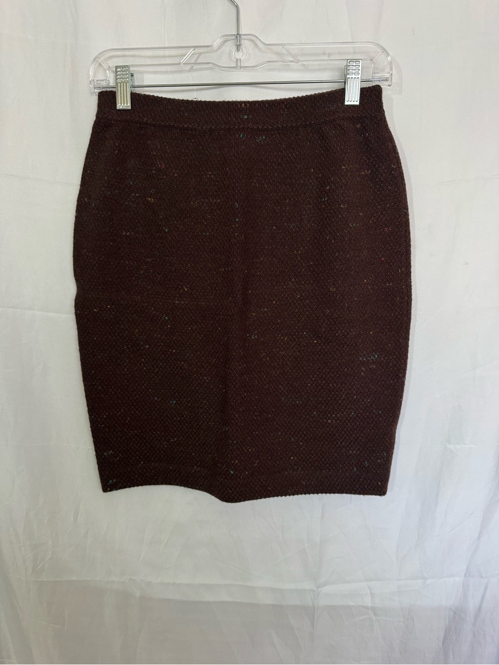 St. John Dark Brown with Speckles Tweed Pencil Skirt Size 2